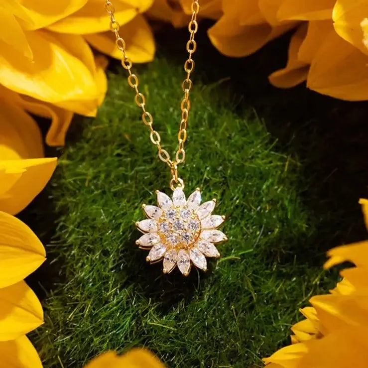 Spinning Zonnebloem Ketting