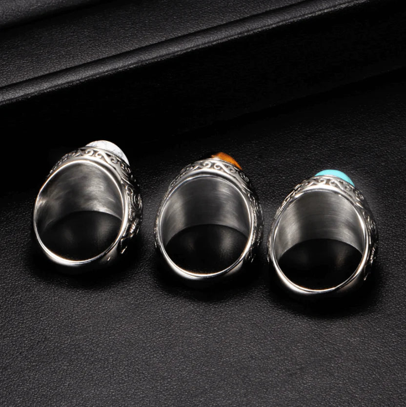 Mannen Vintage Turquoise Stone Ring
