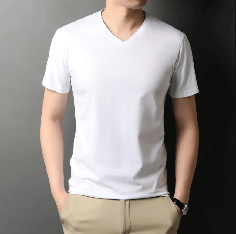 Heren Slim Fit V-hals T-shirt
